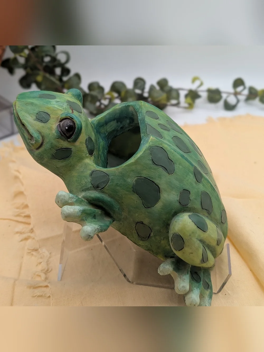 Serenity Garden Frog Wall Pocket Planter Green Resin Hanging Vase‎ Decor
